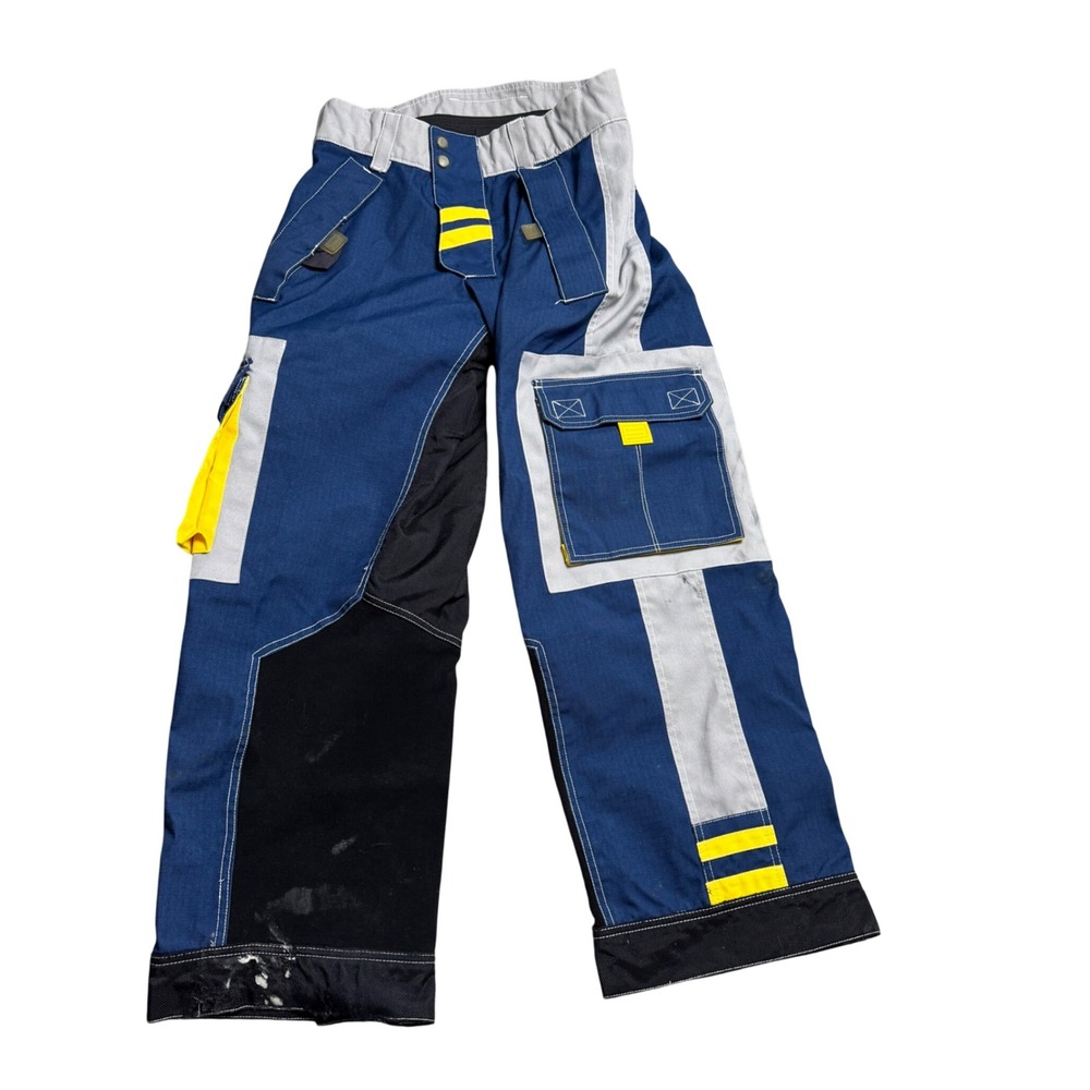 Shift Racing Motocross Pants Sz 32 Blue Grey Yellow Cargo Pocket MX Riding Gear